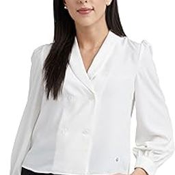 allen solly Women's Polyester Solid Regular Fit Blouse-picture-1