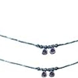 Delicate Chain Anklet with Purple Charms, Beaded Design-image-95
