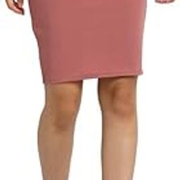 CRAMPLE® Double-Layer Cotton Simple Stretchy Tube Pencil Mini Skirt Formal Pencil Skirt with Elastic Waist Band [Waist -(28-34cm), Length -50Cm]-image-32