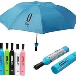Bottel Umbrella | Wine Bottle Shape Foldable Umbrella with Plastic Case | Compact Manual Portable Umbrella with Bottle Cover for UV Protection & Rain-30