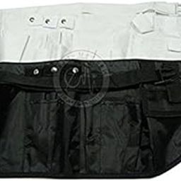 EMI 2 Piece Apron Set # L-WB - White & Black LARGE Nylon Medical Nurse Organizer Belt Apron Set-image-6