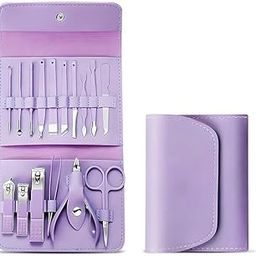 GLAMGUID Stainless Steel Professional Manicure Set Nail Cutter For Women Nail Scissors Luxury Grooming Kit Manicure Pedicure Kit For Women Nail Acne Remover needle (MultiColor) (16 IN 1 Manicure Set)-picture-50
