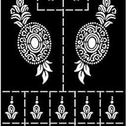 VANVATI Professional Mehndi Stencil Sticker with Full Coverage Flower Design-image-9
