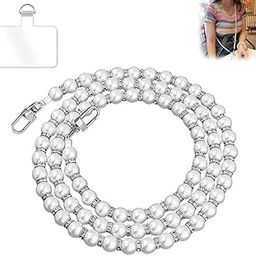 Charming Pearl and Diamond Decorated Phone Lanyard - Crossbody Hanging Chain, Sling Strap, Mobile Holder, Hands-Free Accessory for Neck, Compatible with iPhone and Most Smartphones-picture-14