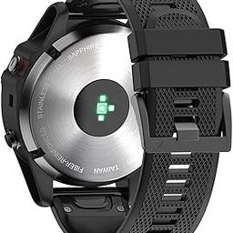 Zitel® Watch Band Compatible with Garmin Fenix 7X, Fenix 6X/6X Pro, Fenix 5X/5X Plus, Fenix 3/3 HR, Descent MK1, D2 Delta PX, D2 Charlie, 26mm Sport Strap (Matte Black)-image-0