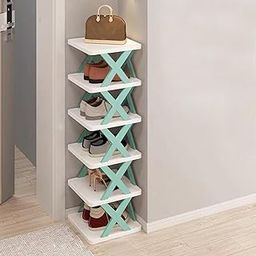 HOMKANA Small Space Organiszer For Shoe Rack For Small Spaces-Foldable Shoe Rack-Multi-Purpose Stackable Shoe Rack Adjustable Slots Shoe Organiser (Multicolor, 6 Layer)-4