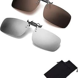 2Pcs Polarized Glasses for Men, Clip On Sunglasses for Men, Two sunglasses with Different Color with Lightweight Desigh for Driving, Cycling, Hiking-image-64