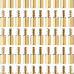 YOKIVE 50 Pcs M2.5 Standoff Screws, Brass Hex PCB Standoffs, Keep Height Consistent, Great for Motherboard (Gold Tone, 8mm+6mm)-picture-24