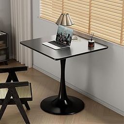 SEROFIK Square Wooden Pedestal Table, Accent Bedside Table,Modern Coffee End Table for Living Room, Bedroom and Balcony with Latest Square Design Table (Black)-32