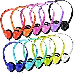 Kids Headphones Bulk 18 Pack Multi Colored On-Ear Corded Headphones with 3.5mm Jack for School Classroom Libraries Students Adult, Individually Bagged (12 Colors)-image-13