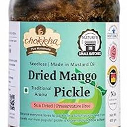 Chokkha Traditional Homemade Dried Mango Pickle (Aam) | Sukha Aam ka Achar | Authentic Indian Taste | Traditional Family Recipe | No Vinegar, Additives or Preservatives | Sundried and Freshly Grounded Spices | Handcut and Pure Homemade| Very Less Oil | Seedless (No Guthli) | 200 Gm-image-70