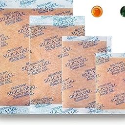 WENAI 50/100/200/400 Gram Silica Gel Packets, 15 Packs Total, Rechargeable Desiccant Packets with Orange Color Indicating, Safe Silica Gel for Storage, Silica Packets for Moisture Control-image-17