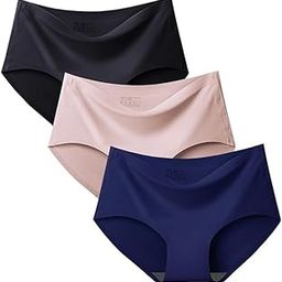 SunFlux® Women's Seamless Panties for Girls No Show V Shape Skin Blue Black Pink Ice Silk Panty for Women Combo Underwear Pack of 3-image-63