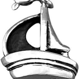 Safe Harbour Sailboat Silver Charm Pendant - Fits in Bracelets, Chains and Necklace - 925 Sterling Silver Jewellery for Men and Women (Best Gift for Him/Her)-picture-50