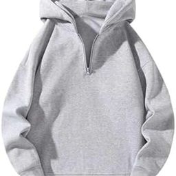Half Zipper Solid Hoodie for Men | Sweatshirt for Men-image-67