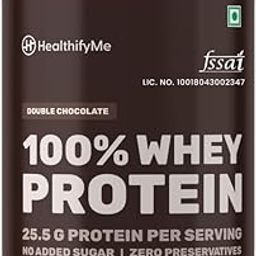 Healthifyme 100% Whey Protein Powder- 500 Gms, Isolate & Concentrate, With Digestive Enzymes, 25.5gm protein, No added Sugar, Zero Preservatives, Muscle Support & Recovery (Double Chocolate)-19