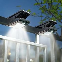 LED Solar Light with Motion Sensor Solar Powered Spotlight for Outdoor/Garden, Solar Clip Lights for Home Security with inbuilt 1500MH Battery [Solar and USB Charging] 48 LED-12