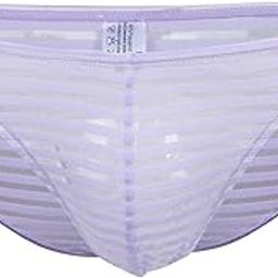 Mens Striped Sheer Mesh Briefs Underwear Stretch Panties 2XL Light Purple | Clothing Shoes & Accessories | Mens Clothing | Underwear | 1 Piece Mesh Brief Underwear for Men-image-32
