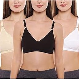 Women's Cotton Non Padded Non-Wired Regular Bra (Pack of 3)-50