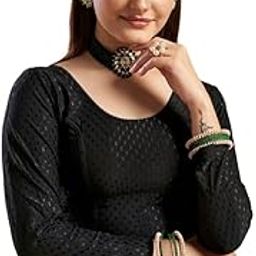 Stylish Women's Full Sleeve Blouses: Stretchable, Breathable Dobby Cotton, Round Scoop Neck Designs Perfect for Saree & Choli Blouse for Women-picture-37