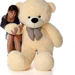 LOVEY DOVEY Soft Toys Long Soft Lovable Huggable Cute Giant Life Size Teddy Bear easly Washable 100% Child Safe Best Gift for Birthday Gift Valentine Gift for Girlfriend 6 FEET Cream-12