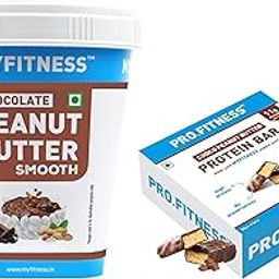 MyFitness Peanut Butter & PRO.FITNESS Protein Bar | Healthy Snacks Combo | 22g Protein Creamy Choco Spread & 11g Protein Bars, Choco Peanut Butter | Cholesterol Free | No Trans Fat | 510g + (34g x 6)-5