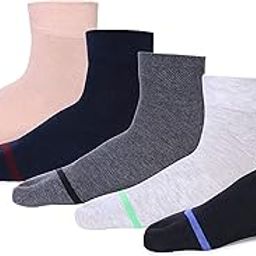 Women's Cotton Ankle Thumb Solid Mutlicolored Socks(Pack of 5 Pairs)-13