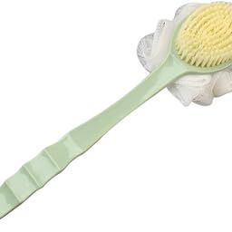 Long Handle Bath Brush with Loofah, 2-in-1 Design, Mint Green-image-55