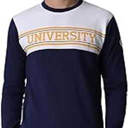 Men's Poly Cotton Patterned Round Crew Neck Sweatshirt-image-31