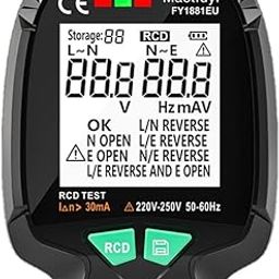 amiciSense Socket Tester, 230VAC Voltage Detector Circuit Analyzer with RCD Test, Backlit, LCD Display and 2xCR2032 Battery-picture-10