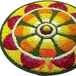 ROYAL TREND Decorative Anti-Slip Cotton Rangoli Shaggy Round Shape Door Mat | Floor Mat For Your Temple,Hall,Lobby, Kitchen, Home, Door Entrance & Living Room (24X24 Inches, Multi Color)-image-62