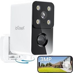 ieGeek Security Cameras Wireless Outdoor, 2K Home Indoor Security Camera, 2.4G WiFi Battery Powered Cam with PTZ Mount, Motion Activated Spotlight/Siren, Color Night Vision, 2-Way Audio, Works w/Alexa-picture-24