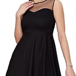 Women's Round Neck Sleeveless Back Cut Out Bow Mini Skater Dress-image-67