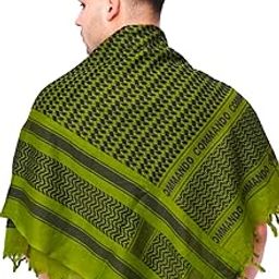 Saba Fashion unisex Military Shemagh Actual Army Quality,Tactical,Olive Green,Cotton Multi Purpose Scarf For All Seasons,Soft And Breathable,Size 44 X44 Inch-image-32