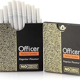 Aarogyam Herbals Officer Herbal Cigarette 100% Tobacco & Nicotine Fre Smoke for Relieve Stress & Mood Enhance Product - REGULAR FLAVOUR, 2 Packets (20 Sticks)-image-34