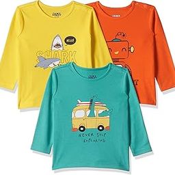 Baby Boy's Full Sleeves 100% Cotton Printed Regular Fit T-Shirts | New Born Baby Clothes-0 to 24 Months (Pack of 3)-image-13