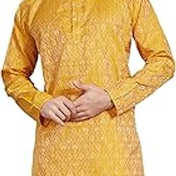 Men's Banarasi Jecquard Silk Blend Only Slim Fit Kurta-picture-55