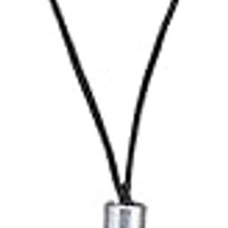 Initial Letter T Charm Phone Strap, White Enamel Pendant, Black Cord, Silver Clasp-image-92