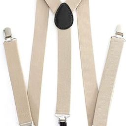 Adjustable Elastic Y Back Style Suspenders for Men and Women (Light Beige)-image-45