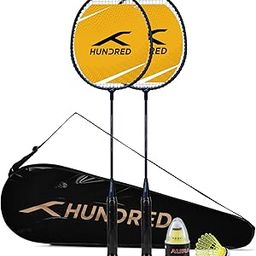 Hundred Powertek Star (2 Strung Rackets with 1 Full Cover) with 2pc Nylon Shuttlecocks (Navy)-image-12