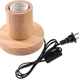 Pinakine® E27 Wood Base Table Lamp Bulb Socket Holder Decor Night Light 10x8.5x5.5cm|64042535PNK-25
