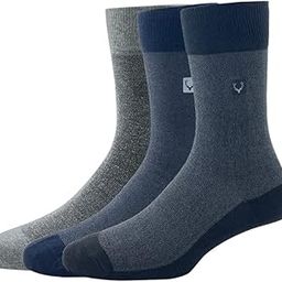Men'S Cotton Full Length Socks (Pack Of 3) - Black, Navy, Light Grey Melange-image-62
