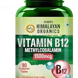 Vlado's Himalayan Organics Vitamin B12 Supplements - Methylcobalamin 1500mcg supplement for men & Women - 90 Tablets-20