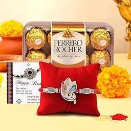 TIED RIBBONS Rakhi Gift For Brother With Chocolates - Premium Peacock Rakhi With Ferrero Rocher Chocolates Pack And Mini Greeting Card Roli Chawal - Rakhi Gift For Brother, 200 Gm-image-59