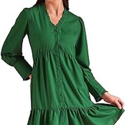 Women Button Down Shirt Style Mini Dress-image-69