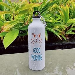 PALESAA Designer Good Morning Printed Aluminium Sipper Bottle With Hook Ideal for all Age Groups (750, Round, 1, 750ml Sipper)-image-67