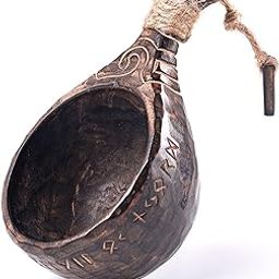 Handcarved Wooden Kuksa Cup - Scandinavian Bushcraft Bowl for Camping and Survival - 11 oz Viking Inspired Design with Twine Carrying Loop-picture-29