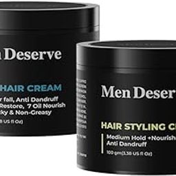 Men Deserve - Combo Pack of Daily Hair Cream & Hair Styling Cream (2x100g) | Non-Greasy Hair Cream for Men With Olive Oil, Coconut Oil, & Keratin for Dry and frizzy hair-image-99