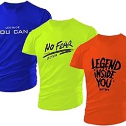 Regular Fit Half Sleeve Round Neck Dri-Fit Tshirt for Men's Combo (Pack of 3)-image-89