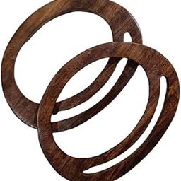 Trend N Trade New Round Cut Handle for Macrame Bag/Purse Making in Pure SHEESHM Wood-27